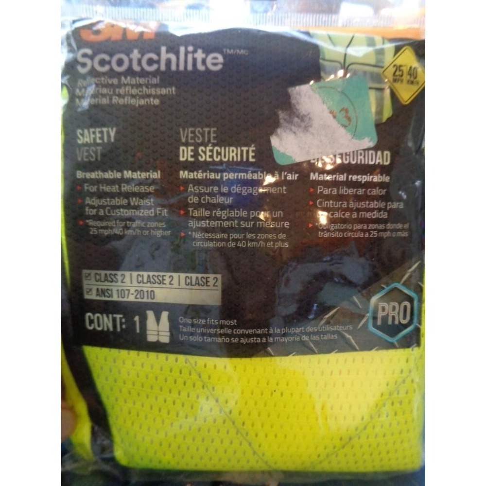 3M Scotchlite Safety Vest Yellow Class 2 OSFM NIP Reflective